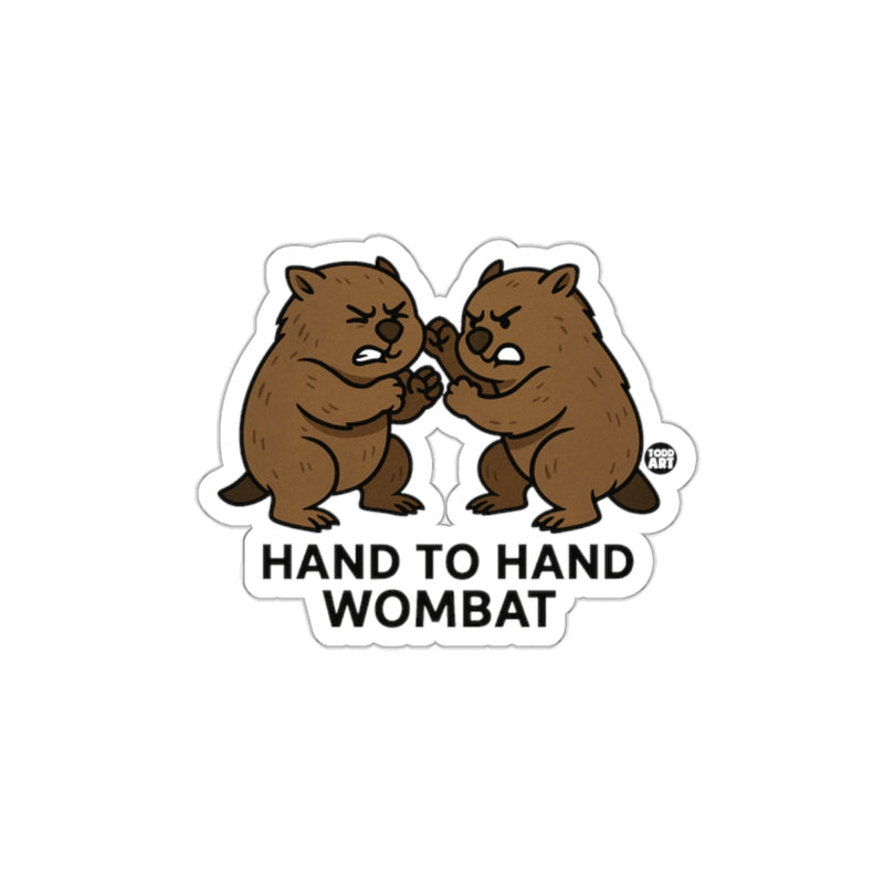 Load image into Gallery viewer, Hand to Hand Wombat Sticker Funny Design
