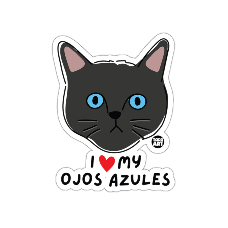 Load image into Gallery viewer, Adorable I Love My Ojos Azules Cat Sticker
