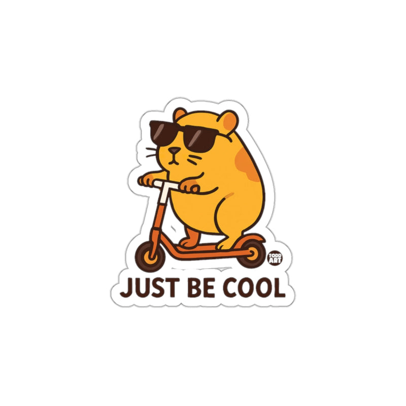 Load image into Gallery viewer, Just Be Cool Scooter Riding Hamster Sticker
