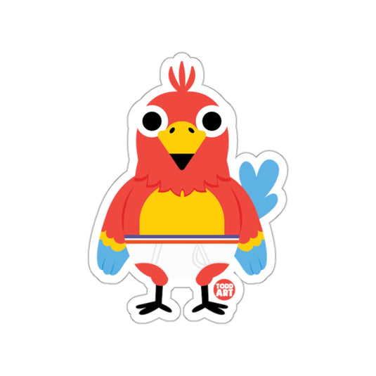 Cartoon Red Bird with Blue Wings Sticker Product