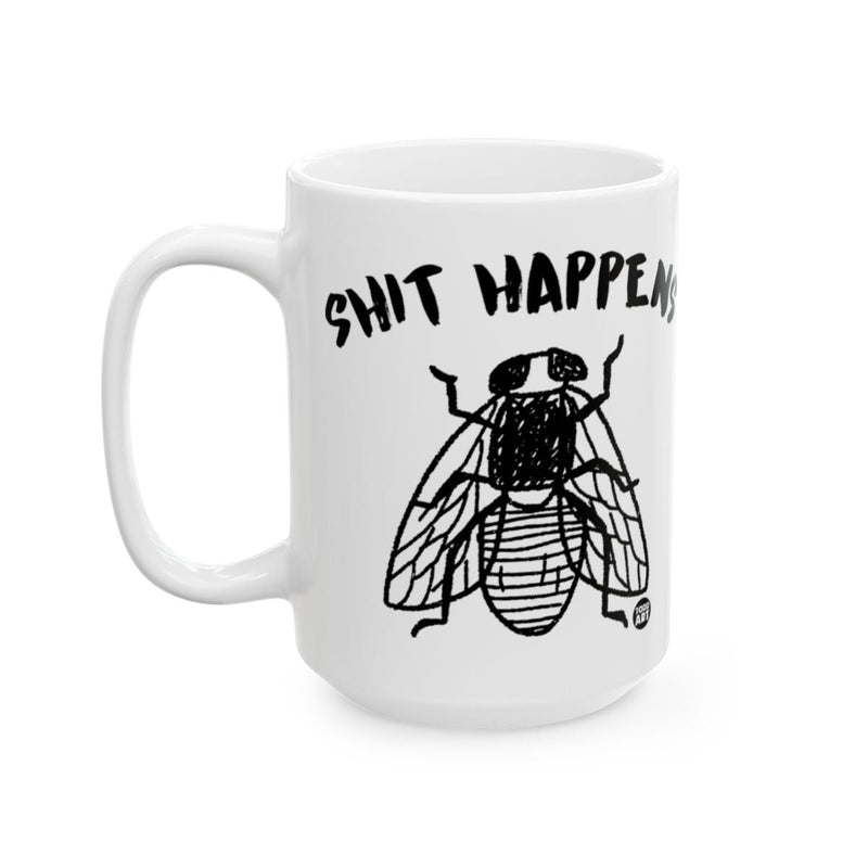 Load image into Gallery viewer, Funny Shit Happens Fly Design Mug for Coffee Lovers
