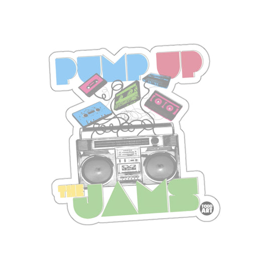 Pump Up The Jams Boombox with Cassettes Art Design sticker