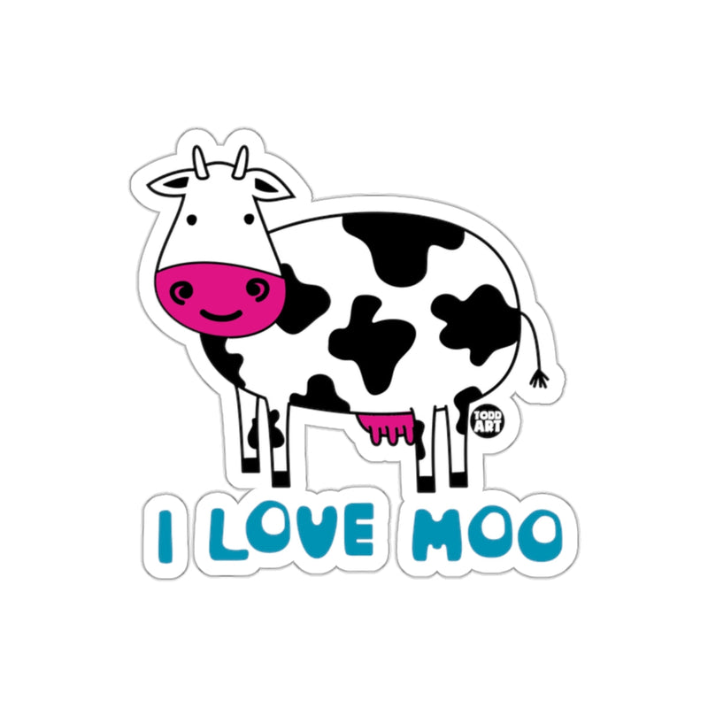 Load image into Gallery viewer, I Love Moo Fun Cow Design Sticker for All Ages
