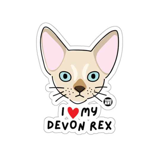I Love My Devon Rex Cat Sticker for Pet Lovers