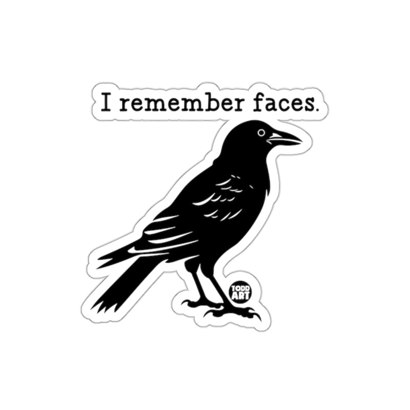 Load image into Gallery viewer, I Remember Faces Crow Bird Sticker for Unique Decor
