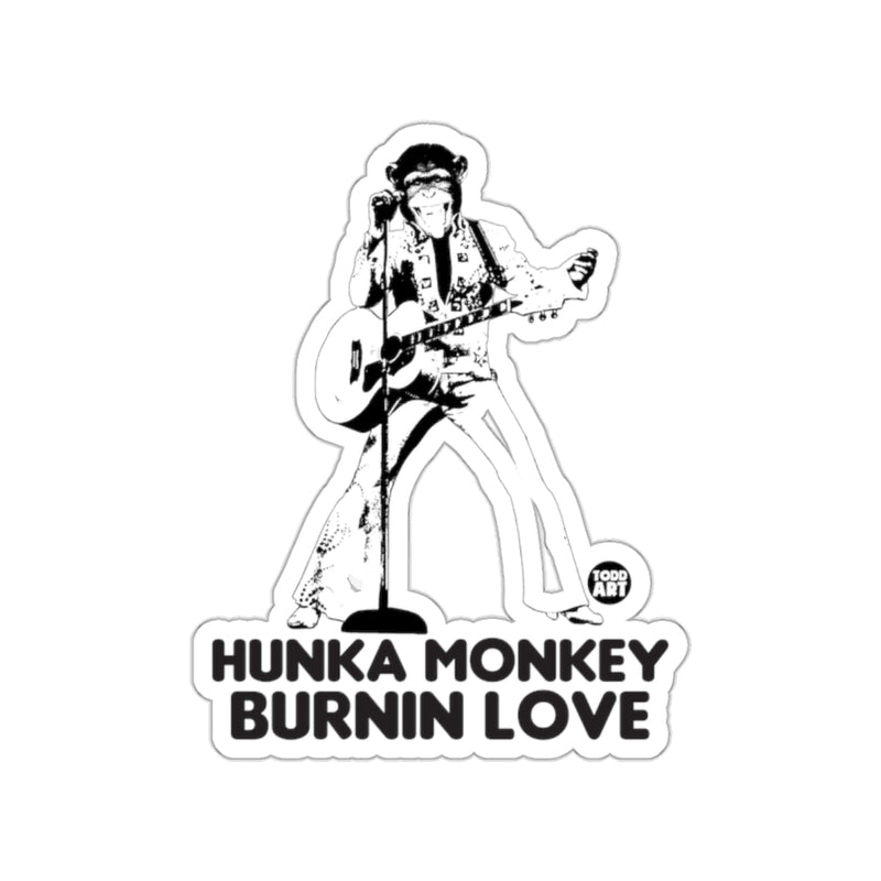 Load image into Gallery viewer, Hunka Monkey Burnin Love Fun Sticker Design.
