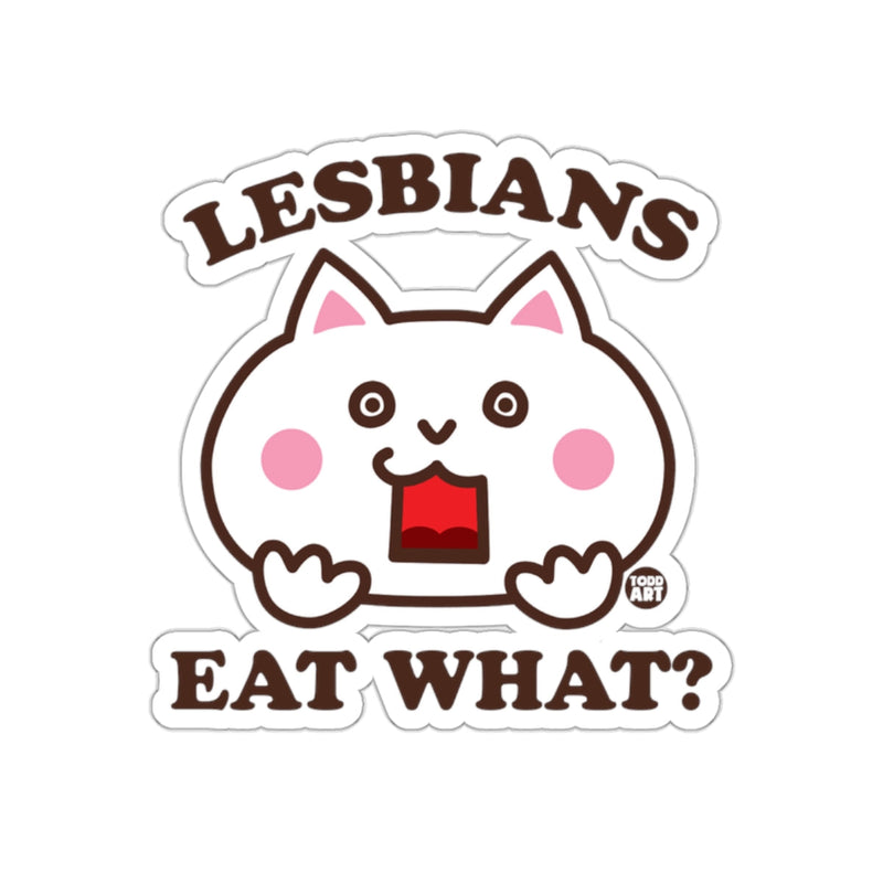 Load image into Gallery viewer, LESBIANS EAT WHAT? Cute Cat Illustration Sticker
