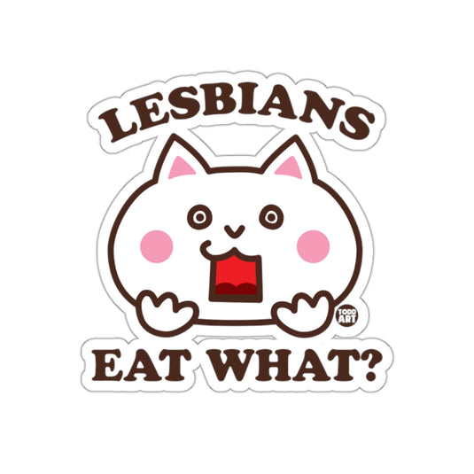 LESBIANS EAT WHAT? Cute Cat Illustration Sticker