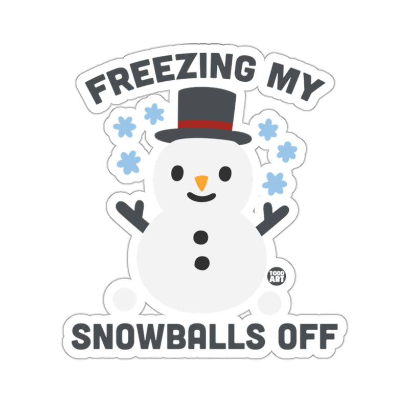 Load image into Gallery viewer, FREEZING MY SNOWBALLS OFF funny winter snowman 
