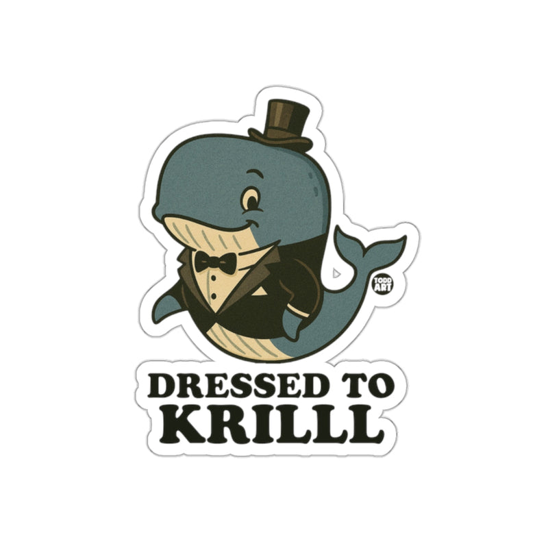 Load image into Gallery viewer, Dressed to Krill Whale Cartoon Sticker Product
