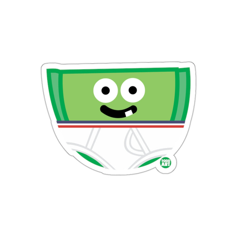 Load image into Gallery viewer, Smiling Character Sticker with Green and White Design Sticker

