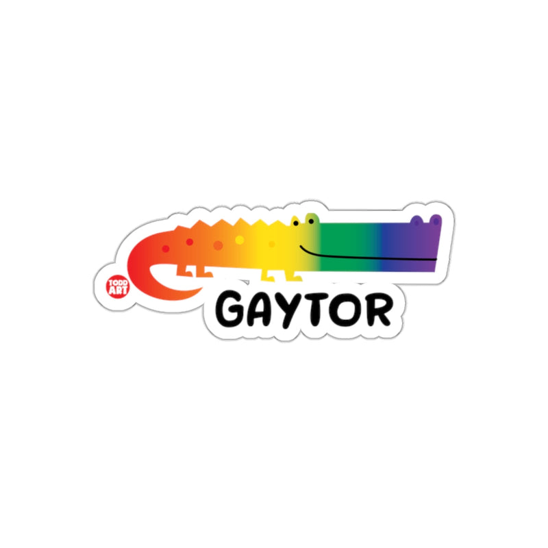 Load image into Gallery viewer, Rainbow Gaytor Alligator Pride Sticker Design

