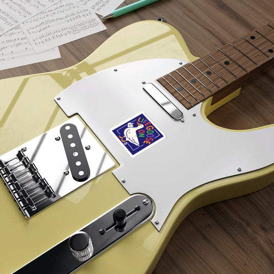 Life Goose On Sticker on Electric Guitar