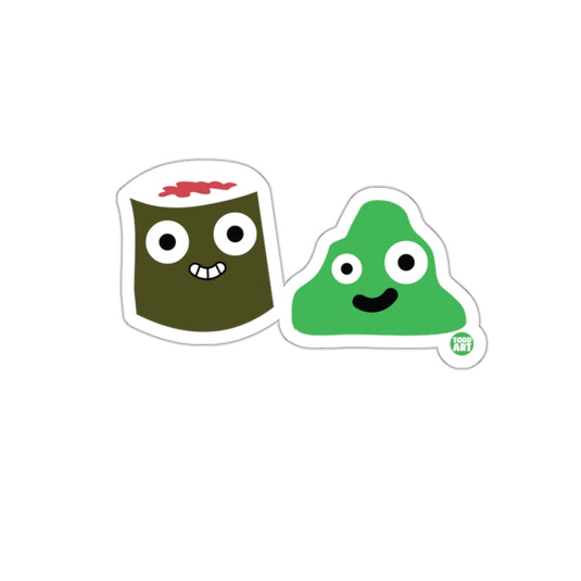 Cute Sushi and Wasabi Cartoon Sticker Sheet