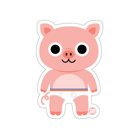 Cute Piggy Sticker with Diaper Todd Art Design Sticker
