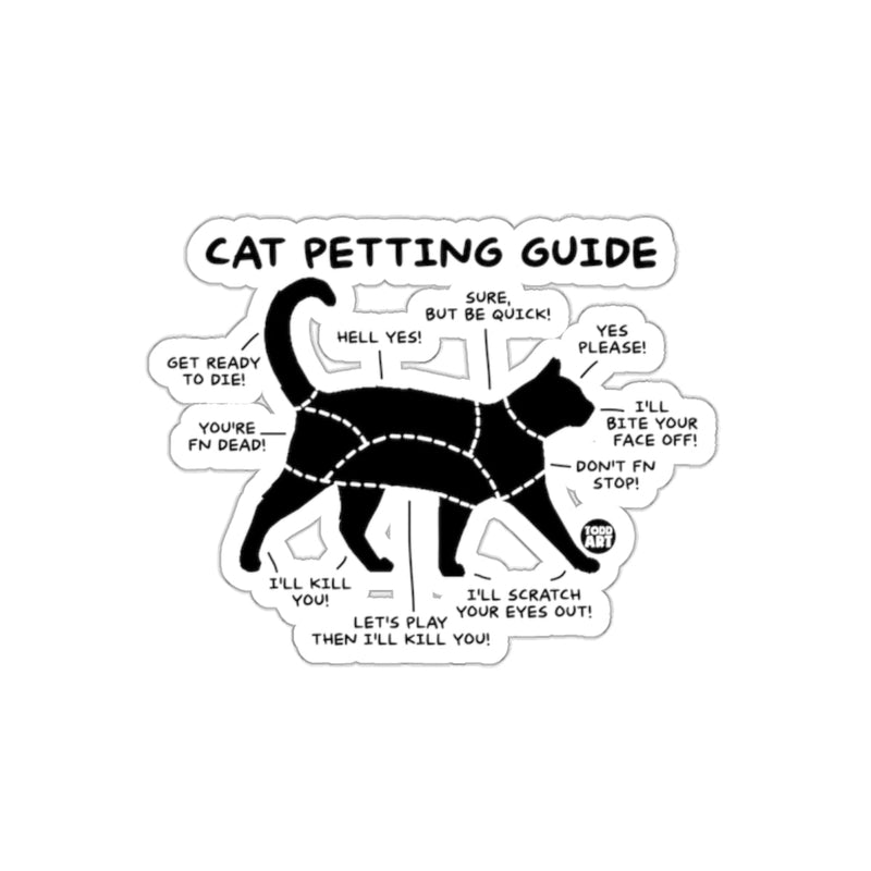 Load image into Gallery viewer, Cat Petting Guide Funny Safe Zones Graphic sticker
