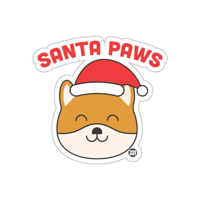 Load image into Gallery viewer, Santa Paws Christmas Dog Sticker Holiday Decal

