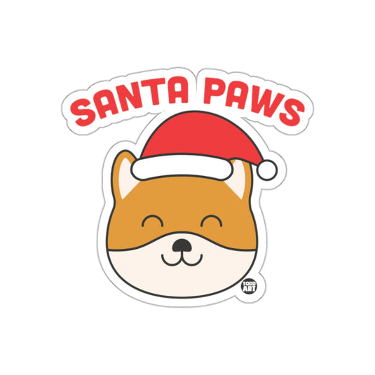 Santa Paws Christmas Dog Sticker Holiday Decal