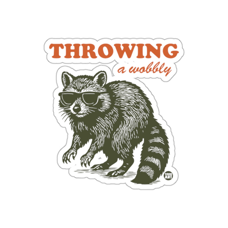 Load image into Gallery viewer, Throwing a Wobbly Funny Raccoon Wearing Shades sticker

