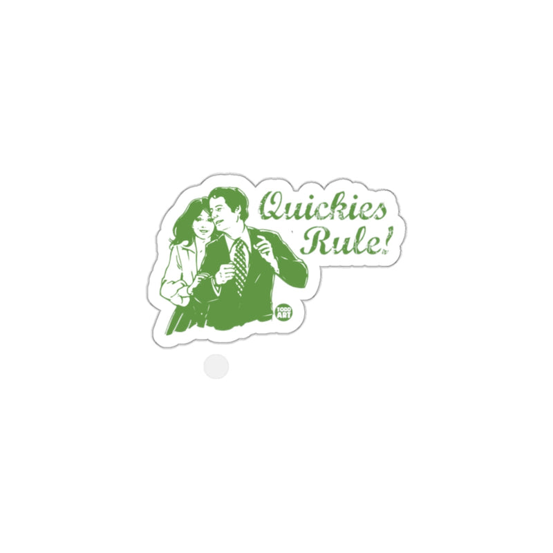 Load image into Gallery viewer, Quickies Rule Retro 80s Themed Couple Sticker Decal
