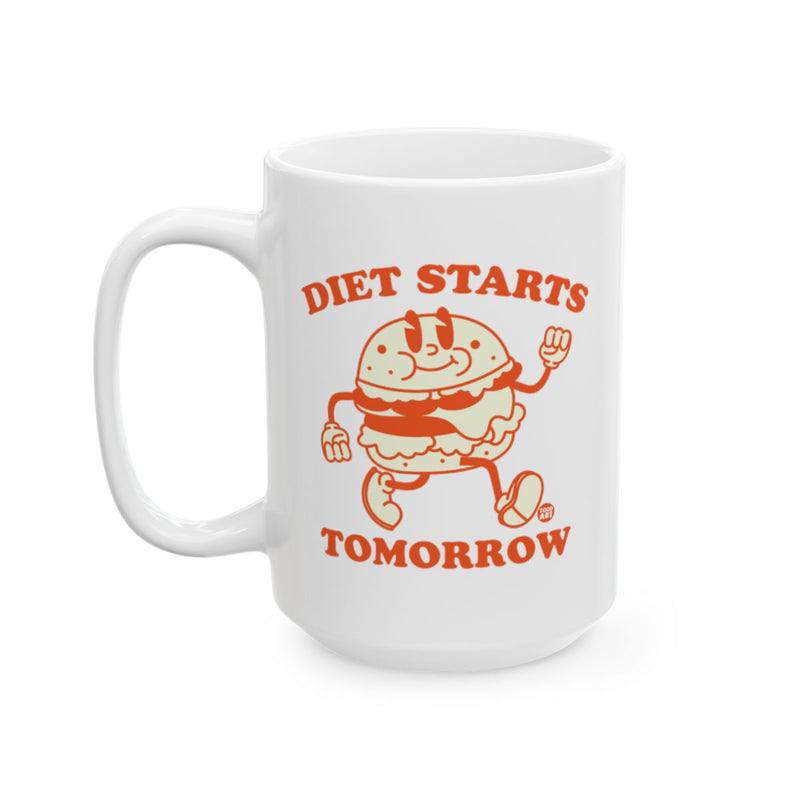 Load image into Gallery viewer, Diet Starts Tomorrow Motivational Mug
