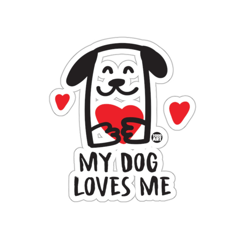 Load image into Gallery viewer, My Dog Loves Me Cute Dog With Hearts Sticker
