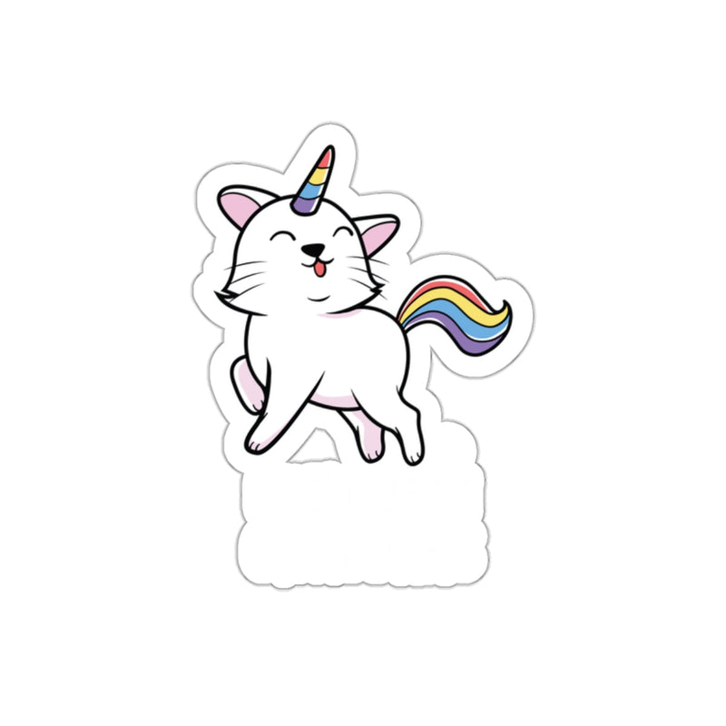 Load image into Gallery viewer, I Believe In Caticorns White Cat Unicorn Design sticker
