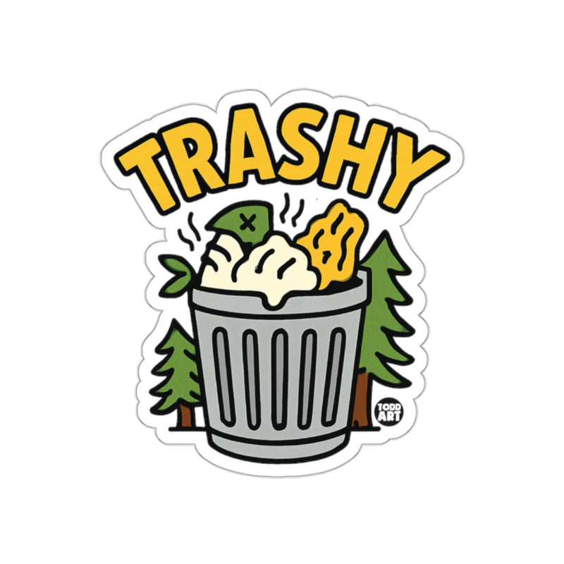 Load image into Gallery viewer, Trashy Garbage Can Graphic Design Sticker
