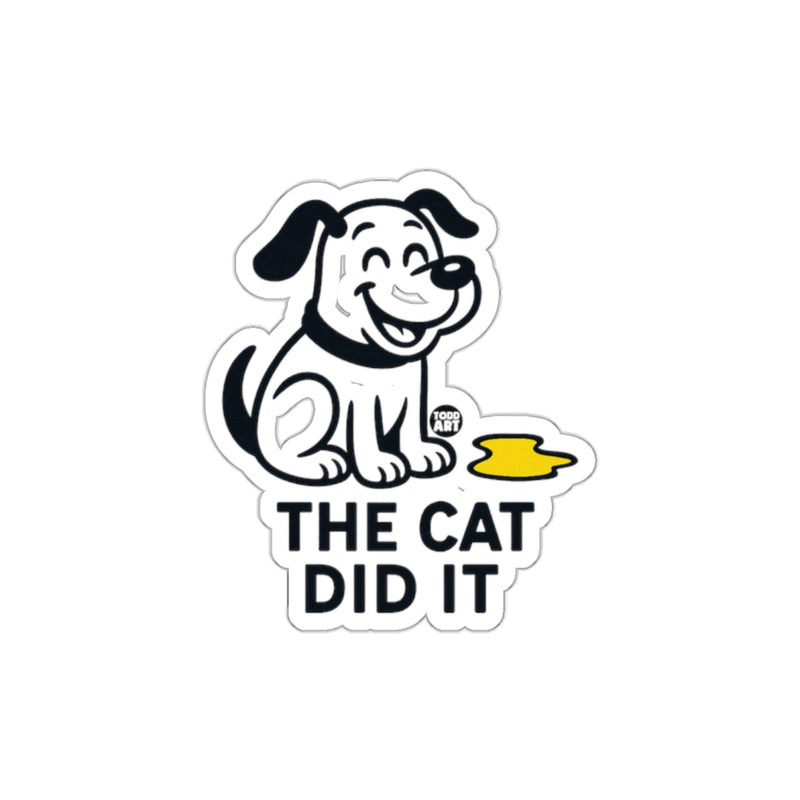 Load image into Gallery viewer, The Cat Did It Cute Dog with Pee Sticker for Fun Decor
