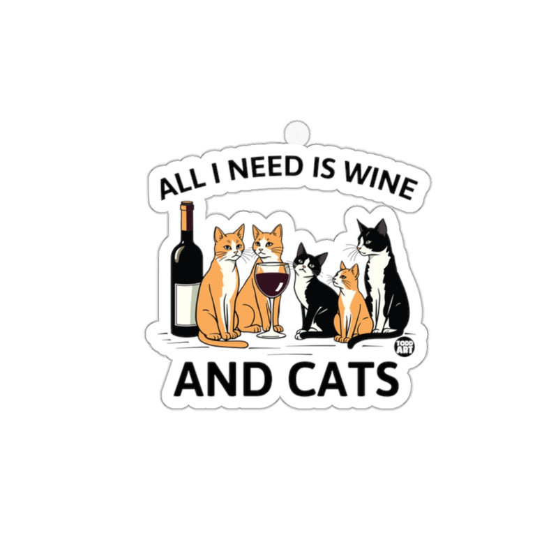 Load image into Gallery viewer, All I Need Is Wine And Cats Funny Illustration sticker

