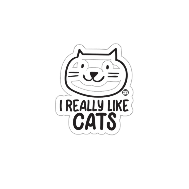 Load image into Gallery viewer, I Really Like Cats Cartoon Face Sticker for Cat Lovers

