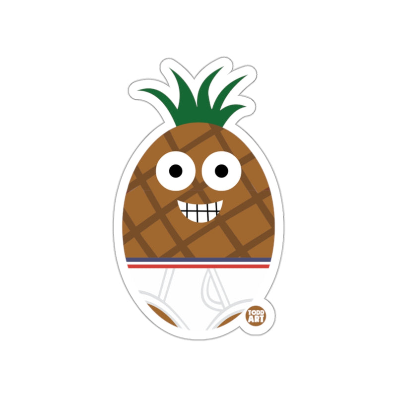 Load image into Gallery viewer, Cute Smiling Pineapple with Green Leaves Sticker
