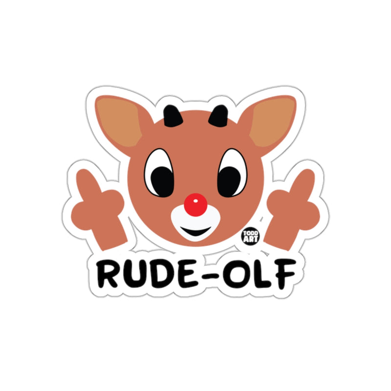 Load image into Gallery viewer, Rude-Olf Funny Christmas Reindeer Sticker for Holiday Fun

