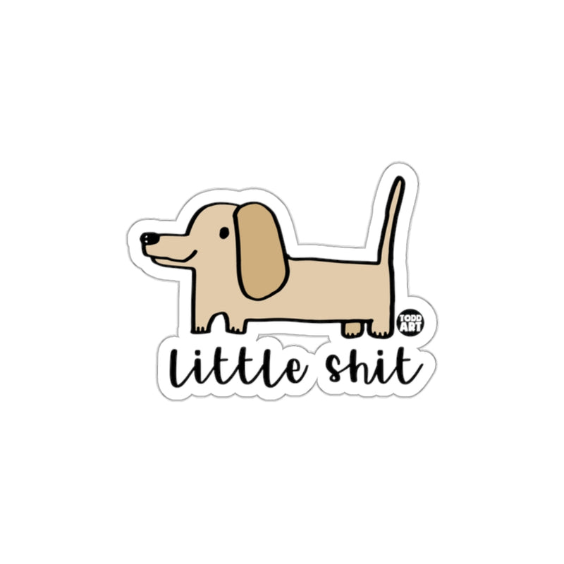Load image into Gallery viewer, Little Shit Dachshund Illustration Sticker Product

