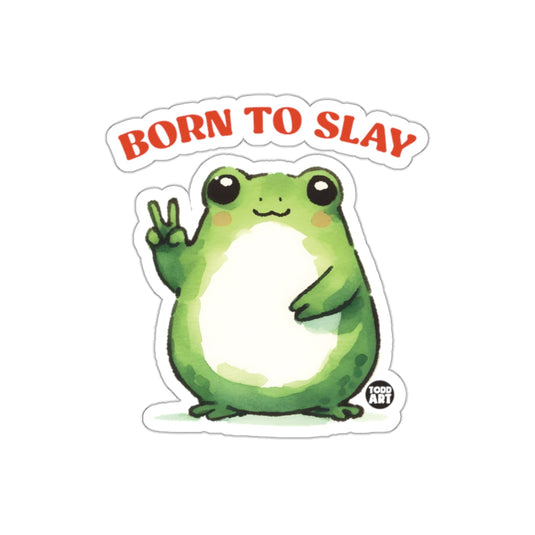 Born To Slay Peace Sign Frog Sticker Product