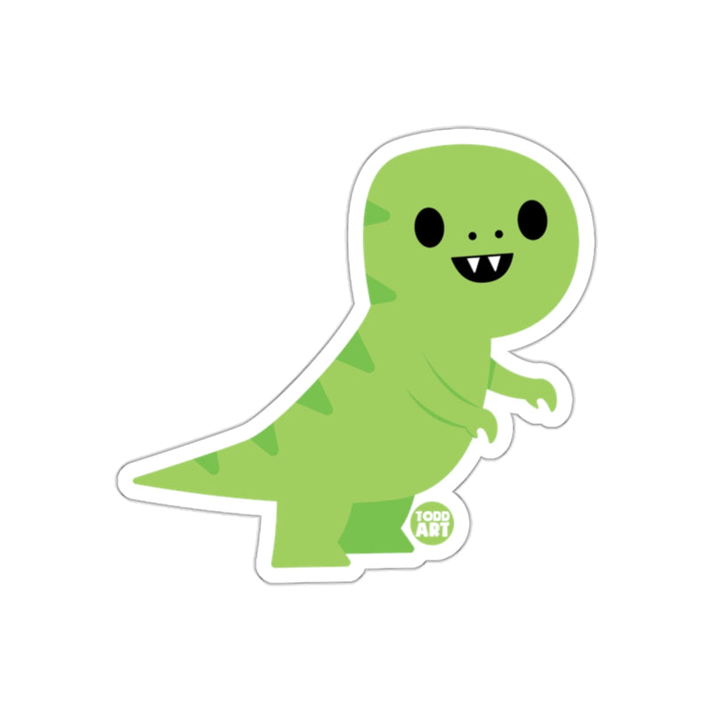 Load image into Gallery viewer, Cute Green Dinosaur Cartoon Sticker with Todd Art Design
