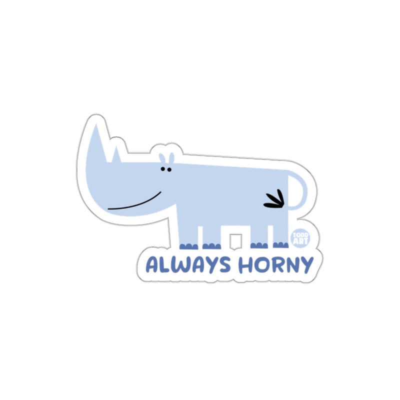 Load image into Gallery viewer, Always Horny Humorous Blue Rhino Sticker
