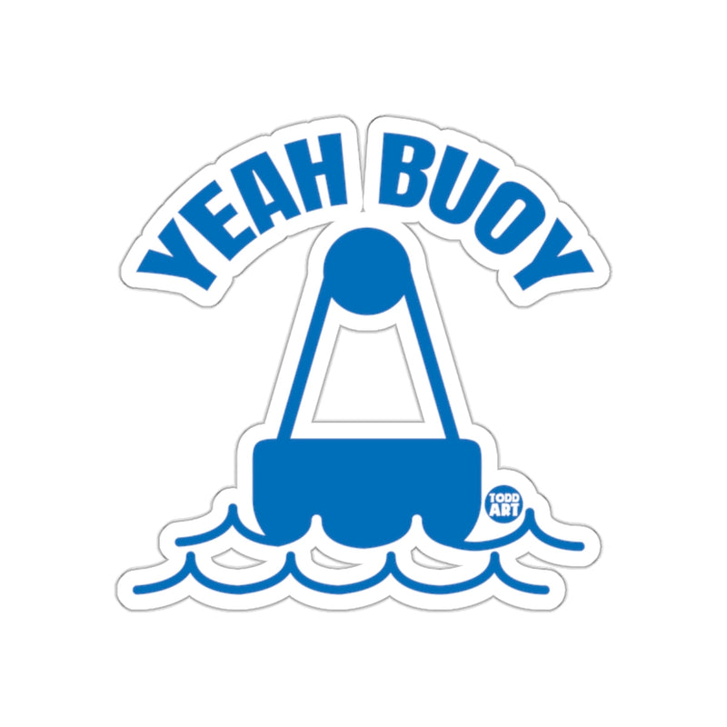 Load image into Gallery viewer, Yeah Buoy Blue and White Sticker Product

