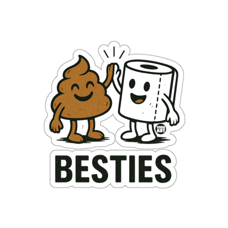 Load image into Gallery viewer, Besties with a High Five Fun Cartoon Illustration sticker
