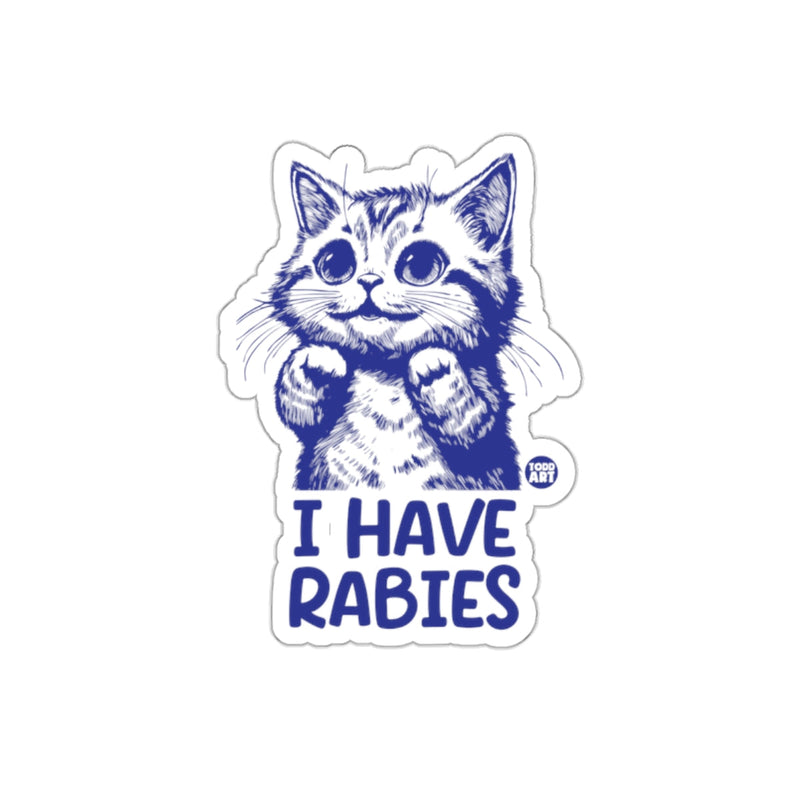 Load image into Gallery viewer, Cute Cat Illustration I Have Rabies Sticker Product
