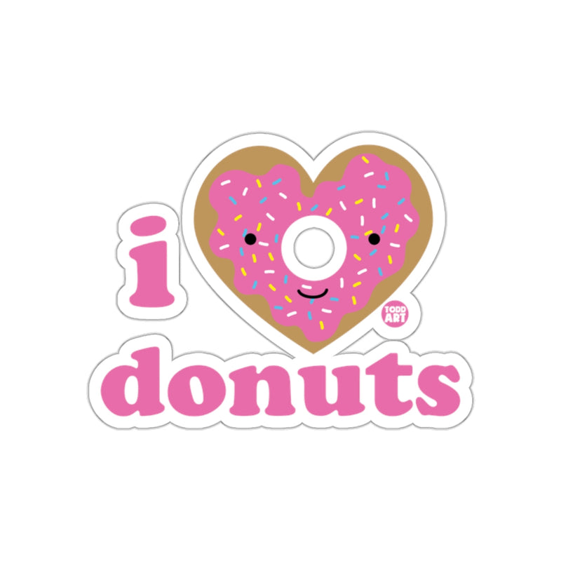 Load image into Gallery viewer, I Love Donuts Cute Sprinkled Heart Character Sticker
