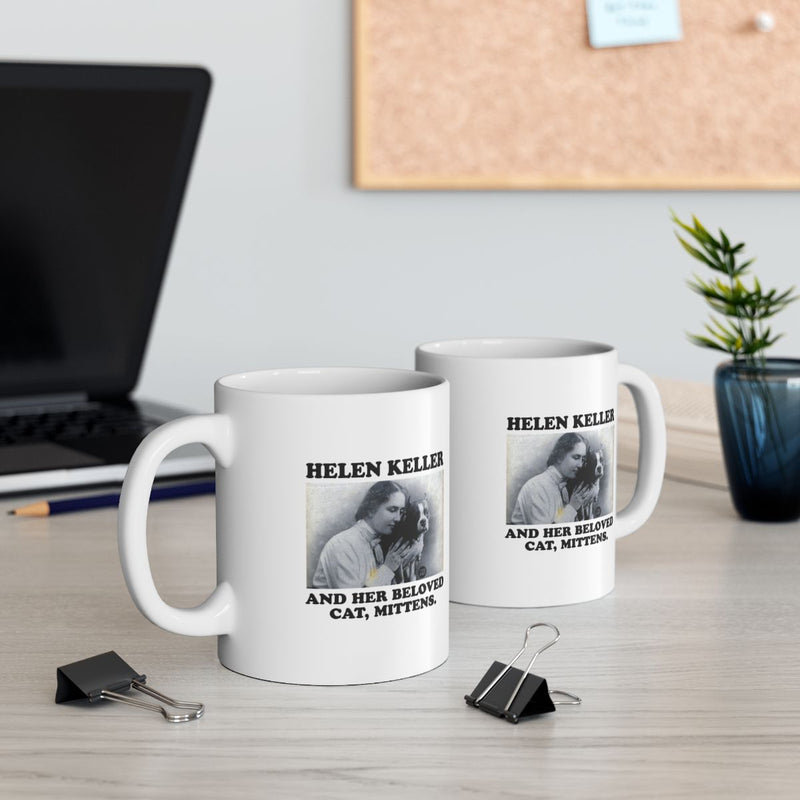 Load image into Gallery viewer, Helen Keller and Her Beloved Cat Mittens Mug

