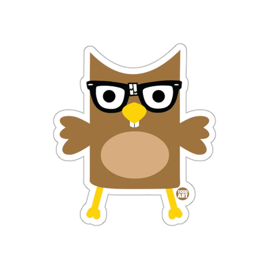 Cute Nerdy Owl with Glasses Sticker product