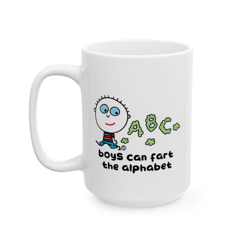 Load image into Gallery viewer, Funny Boys Can Fart The Alphabet White Mug
