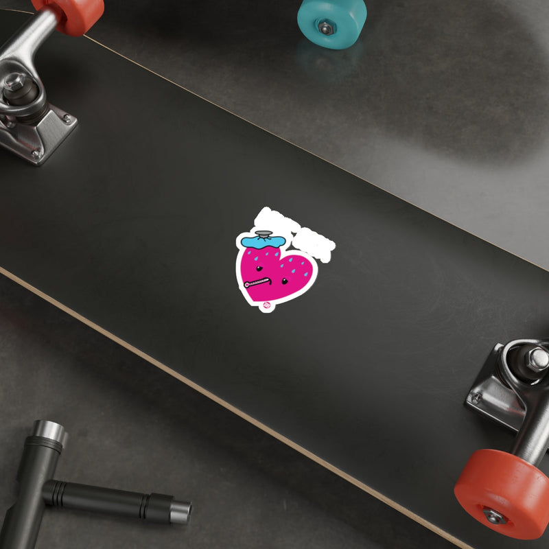 Load image into Gallery viewer, Sick Heart Cartoon Sticker on Skateboard Deck Sticker
