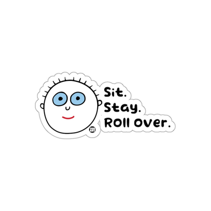 Load image into Gallery viewer, Sit Stay Roll Over Cartoon Face Sticker
