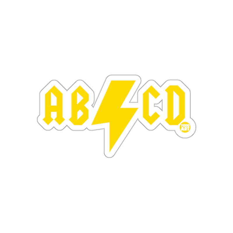 Load image into Gallery viewer, AB CD Lightning Bolt Yellow Sticker Graphic Design
