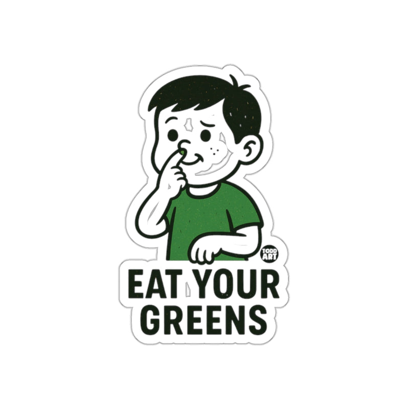 Load image into Gallery viewer, Eat Your Greens Funny Cartoon Sticker for All Ages

