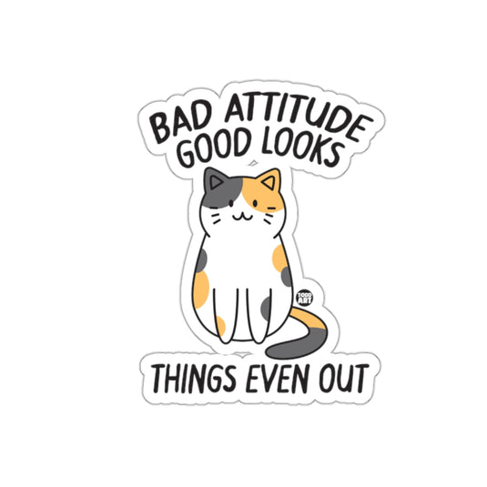 Bad Attitude Good Looks Cute Cat Illustration sticker