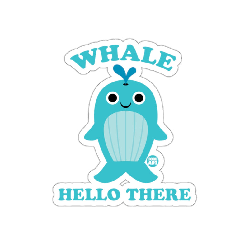 Load image into Gallery viewer, Whale Hello There Cute Cartoon Whale Art Sticker
